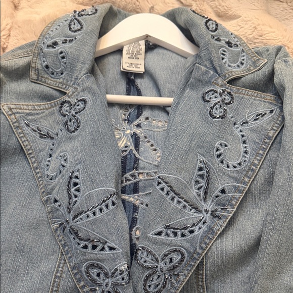 Denim 24/7 Light Blue Jacket with Embroidered Details - Picture 12 of 12